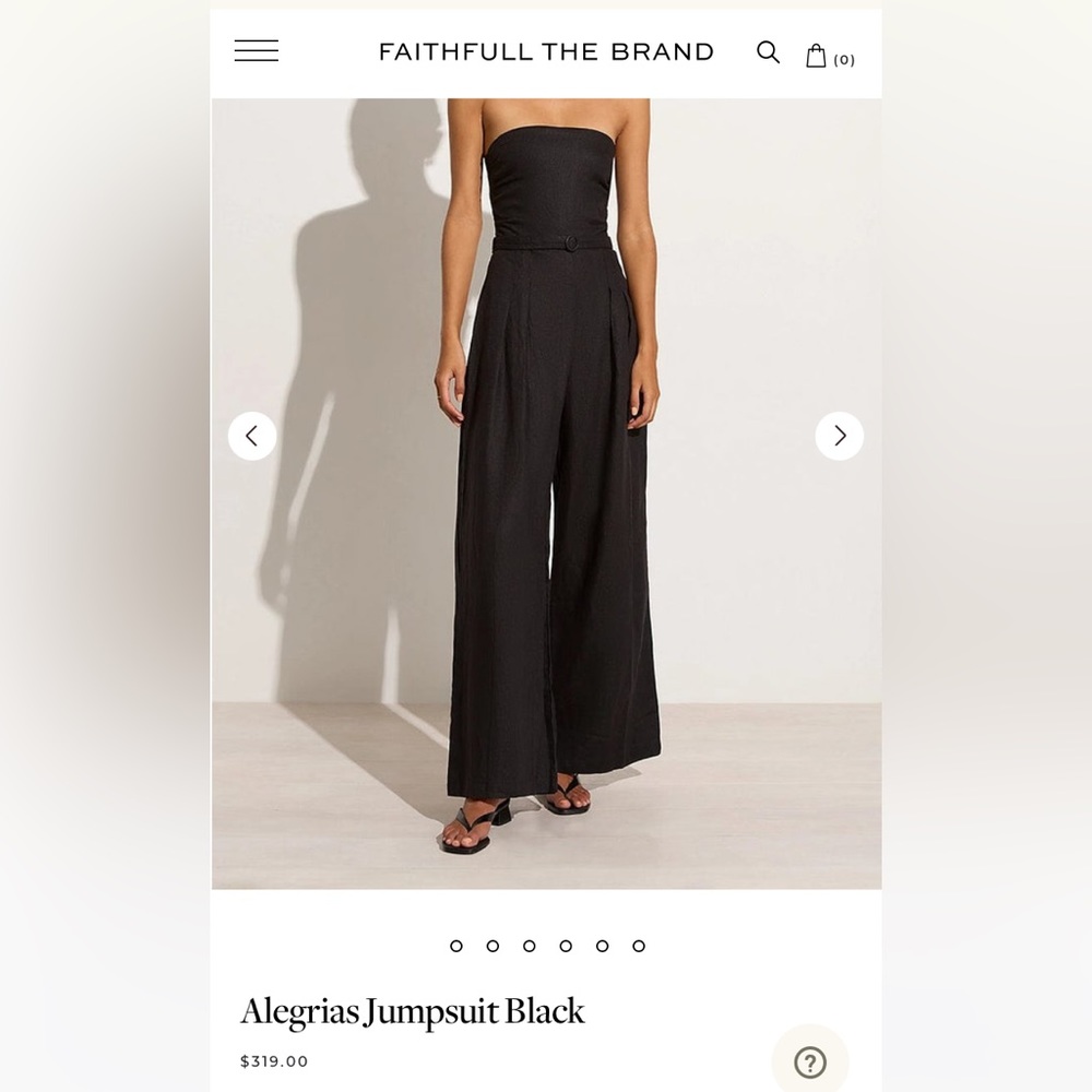 Black strapless jumpsuit, wide legs. Fits like US size 8 or 10. New with tags